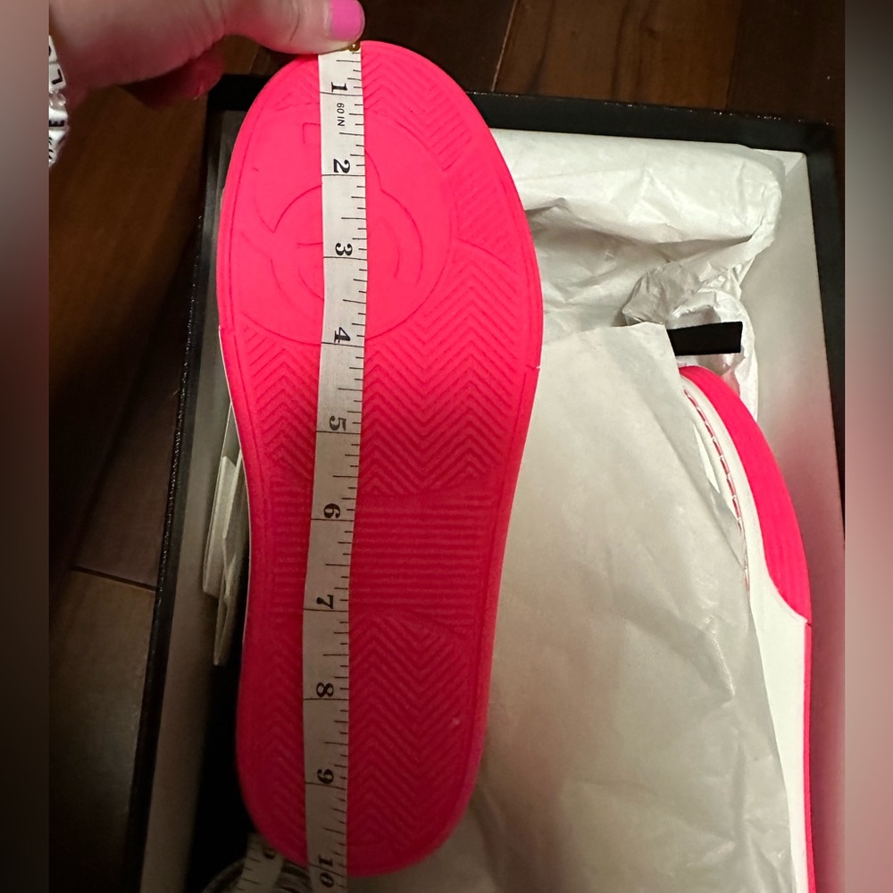 Authentic New With Tags Chanel Neon Fuchsia & White Sneakers - Picture 9 of 9